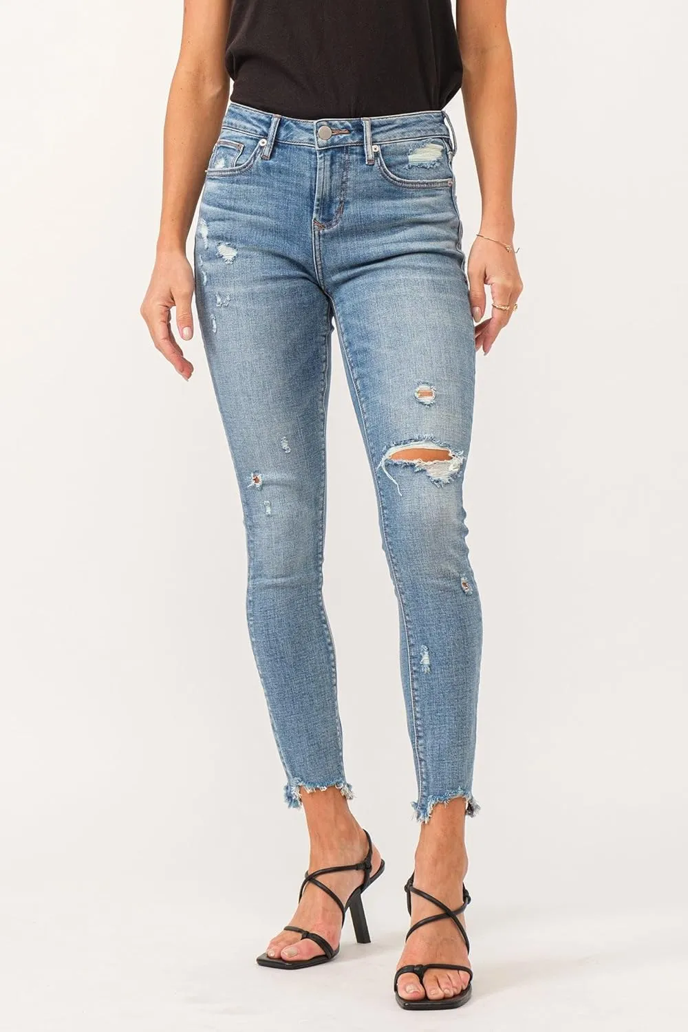 DEAR JOHN Gisele Women's Skinny Jeans Mid Rise Mid-Waisted Classic Comfort