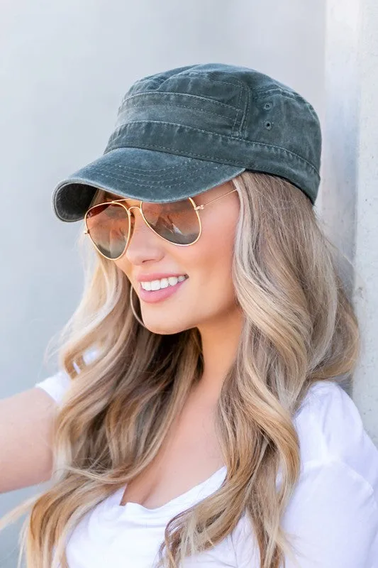 Denim Baseball Cap Distressed-Cadet Ball Cap-Hat