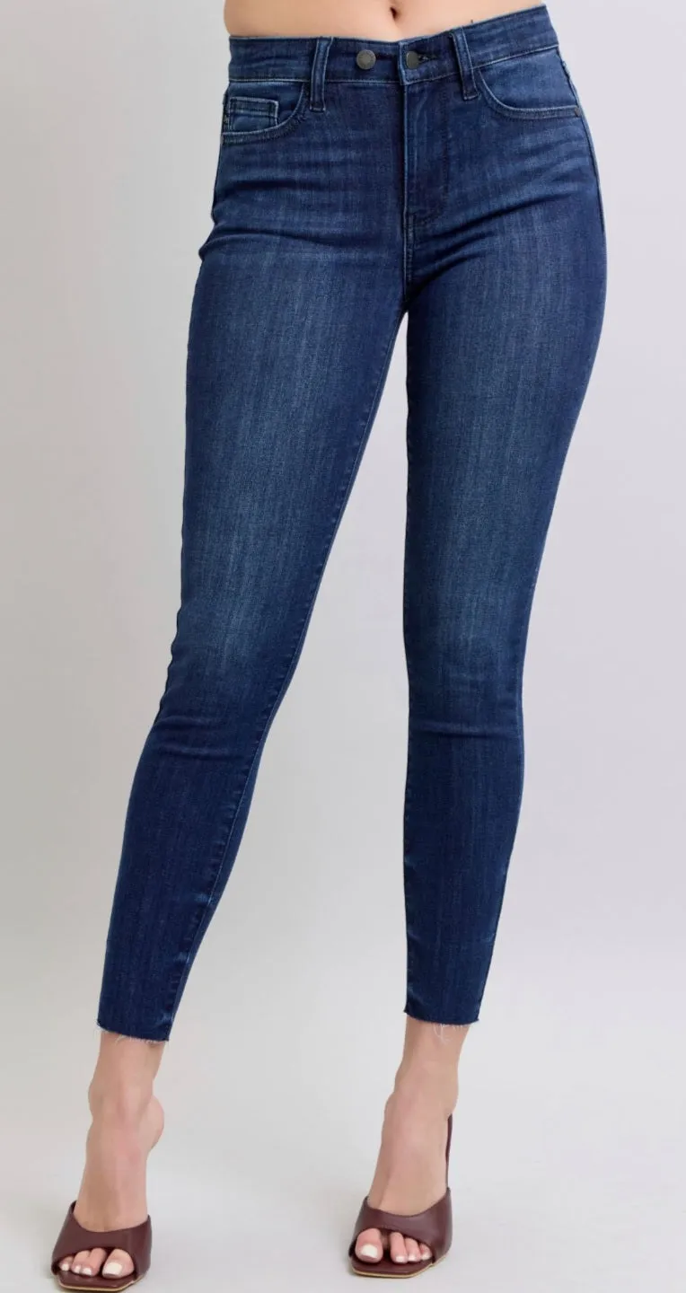 Denim - Judy Blue Skinny Raw Hem
