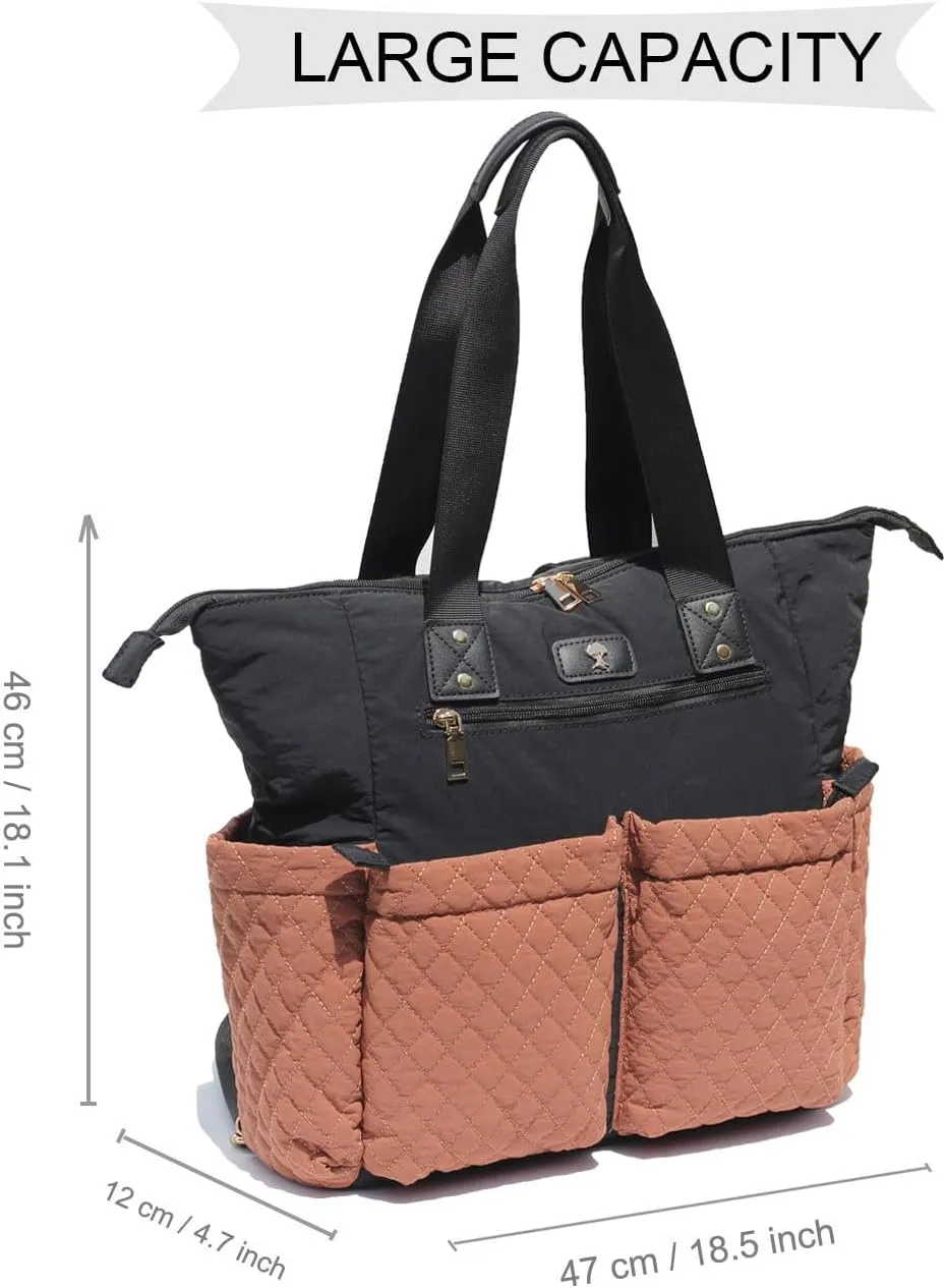 Diaper Tote Bag Totepack Backpack 2 in 1 for Women Multifunctional Large Capacity with Insulated Pockets Travel