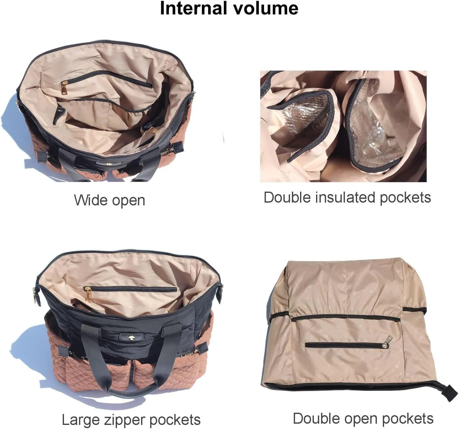 Diaper Tote Bag Totepack Backpack 2 in 1 for Women Multifunctional Large Capacity with Insulated Pockets Travel