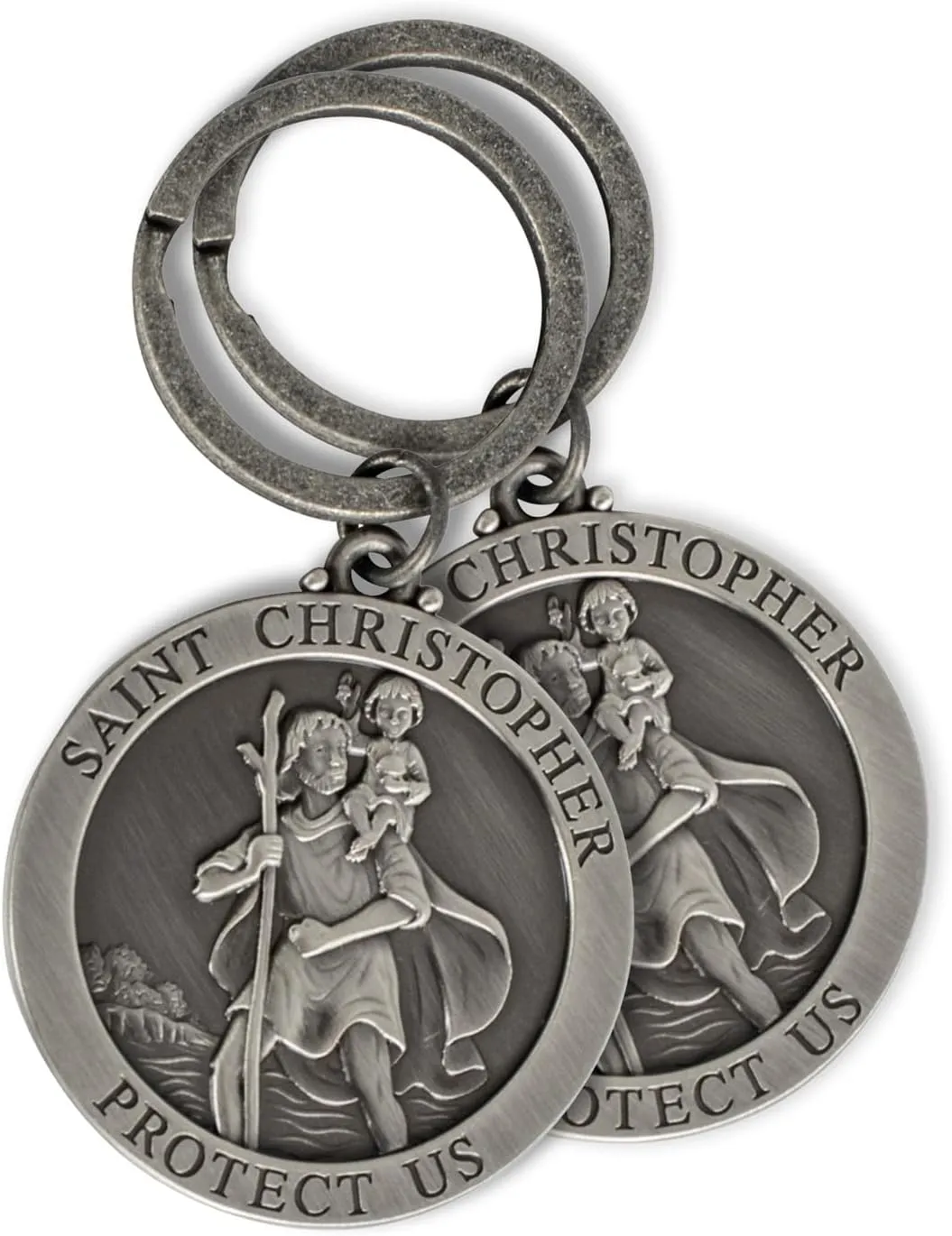 Dicksons Round Zinc Alloy Silver Christian Inspirational Split Key Ring for Bible Bag, Backpack, Purse, Lanyard or Wallet