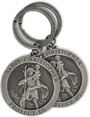 Dicksons Round Zinc Alloy Silver Christian Inspirational Split Key Ring for Bible Bag, Backpack, Purse, Lanyard or Wallet