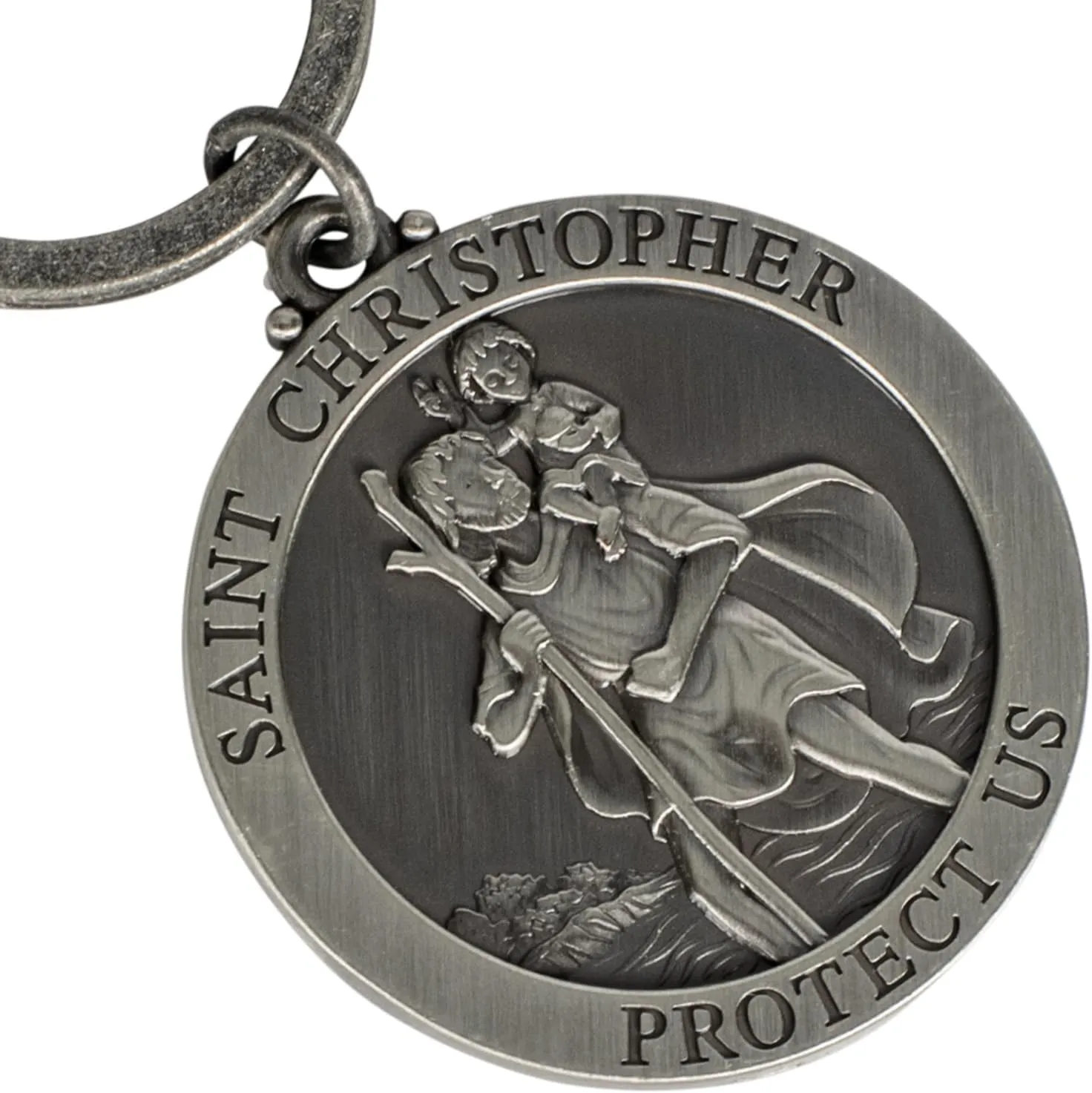 Dicksons Round Zinc Alloy Silver Christian Inspirational Split Key Ring for Bible Bag, Backpack, Purse, Lanyard or Wallet