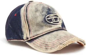 Diesel SEYMON Baseball Cap in Treated Denim