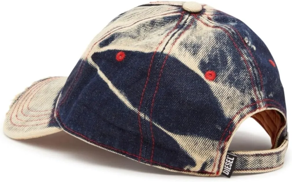 Diesel SEYMON Baseball Cap in Treated Denim