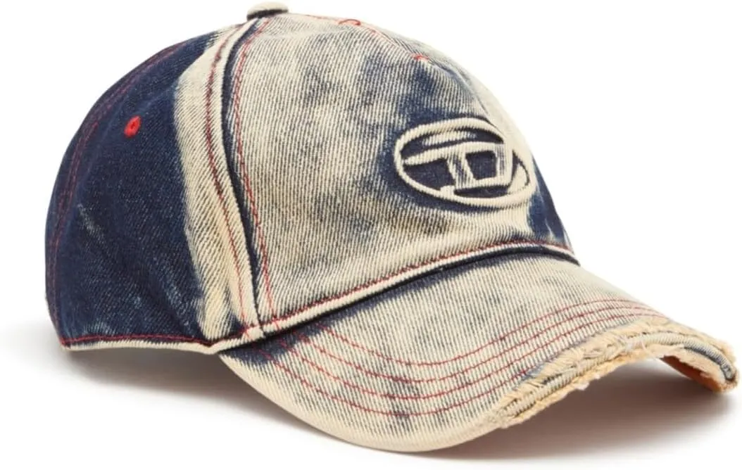Diesel SEYMON Baseball Cap in Treated Denim