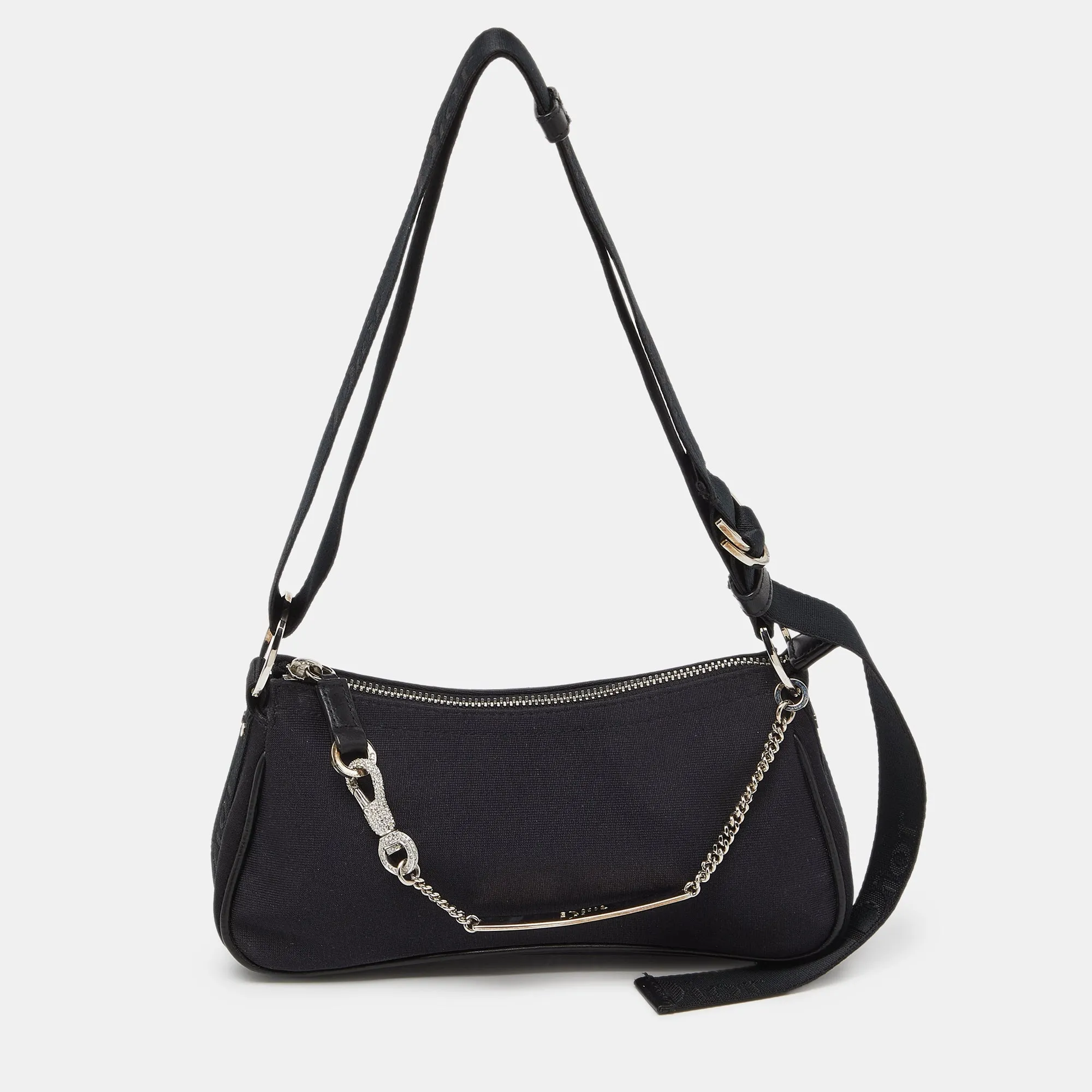 DIOR Black Canvas and Leather Hardcore Shoulder Bag