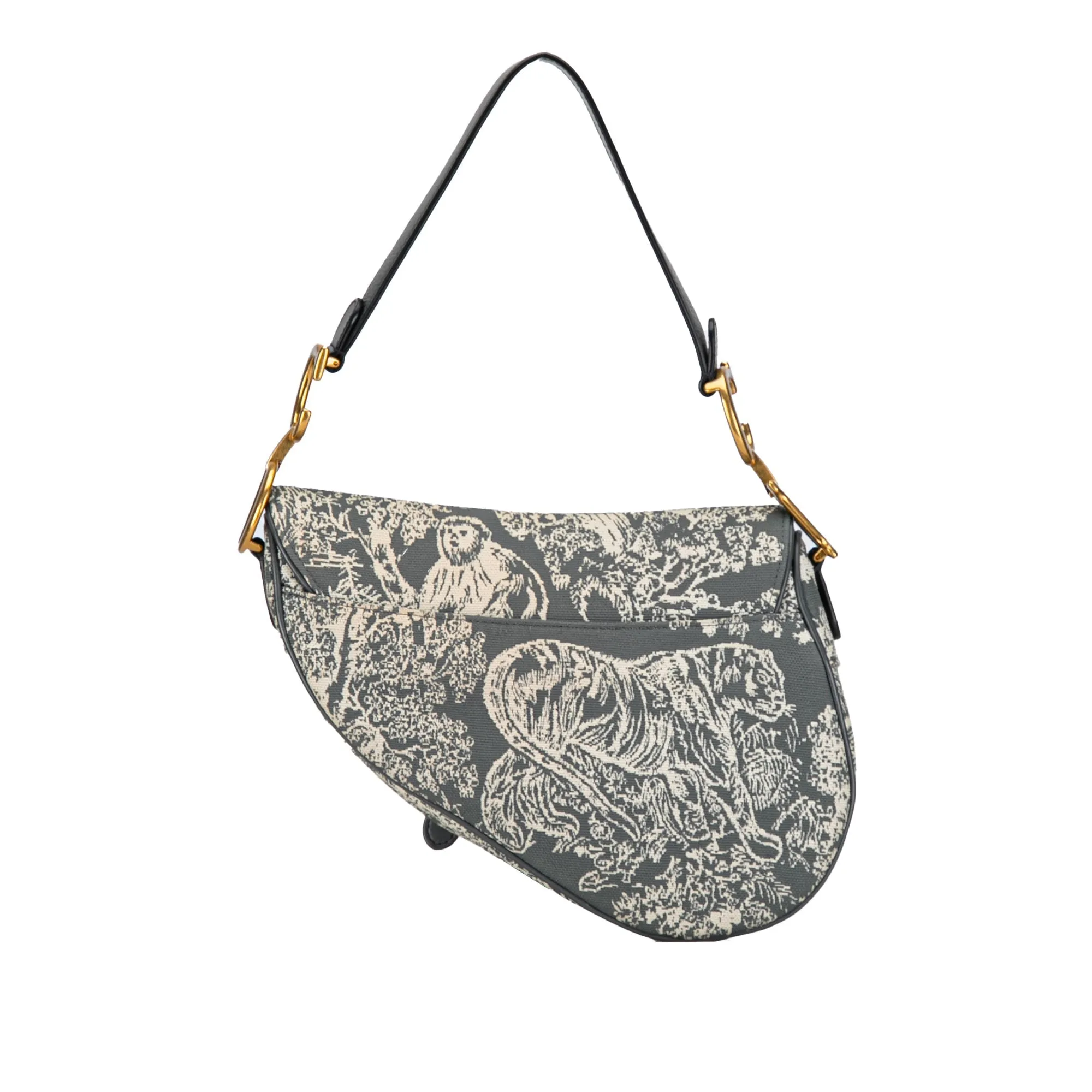 DIOR Medium Toile De Jouy Saddle Shoulder Bag
