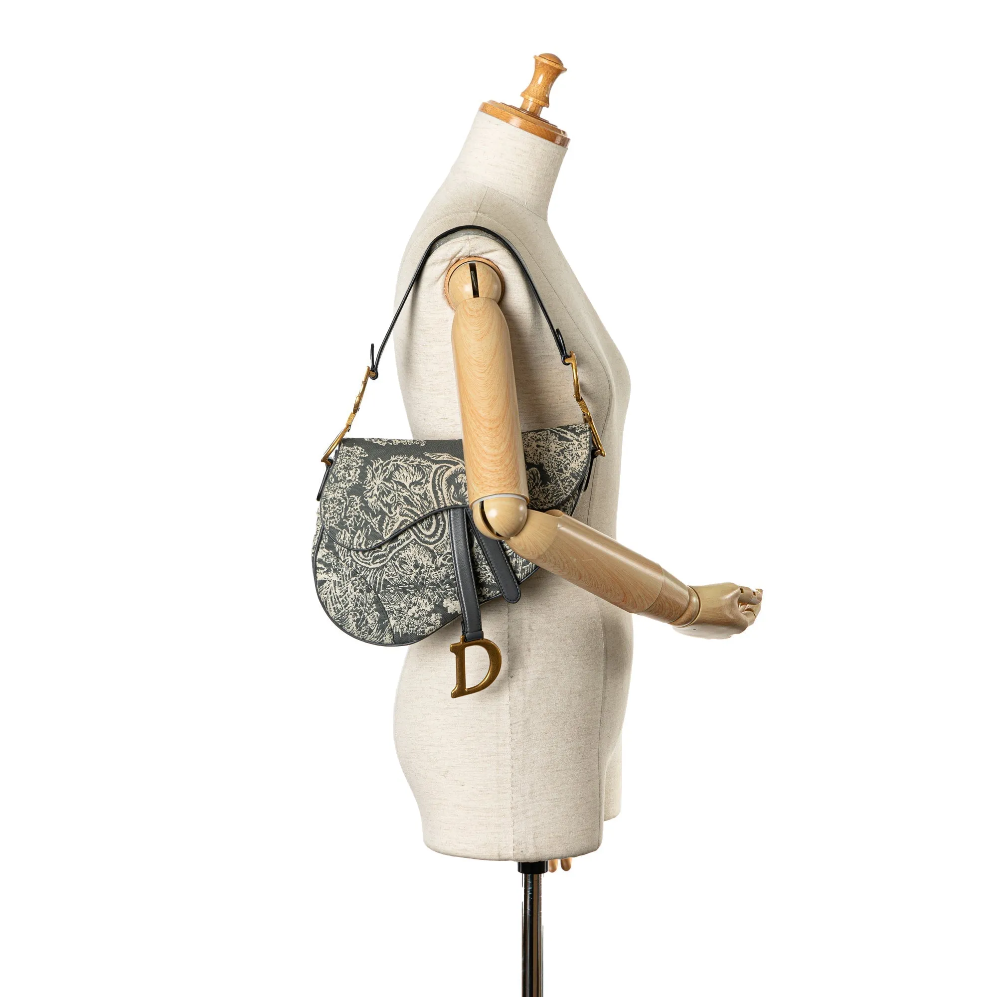 DIOR Medium Toile De Jouy Saddle Shoulder Bag