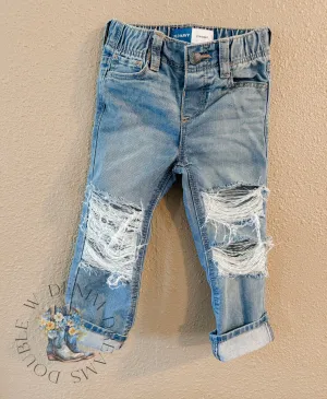 Distressed Denim Jeans