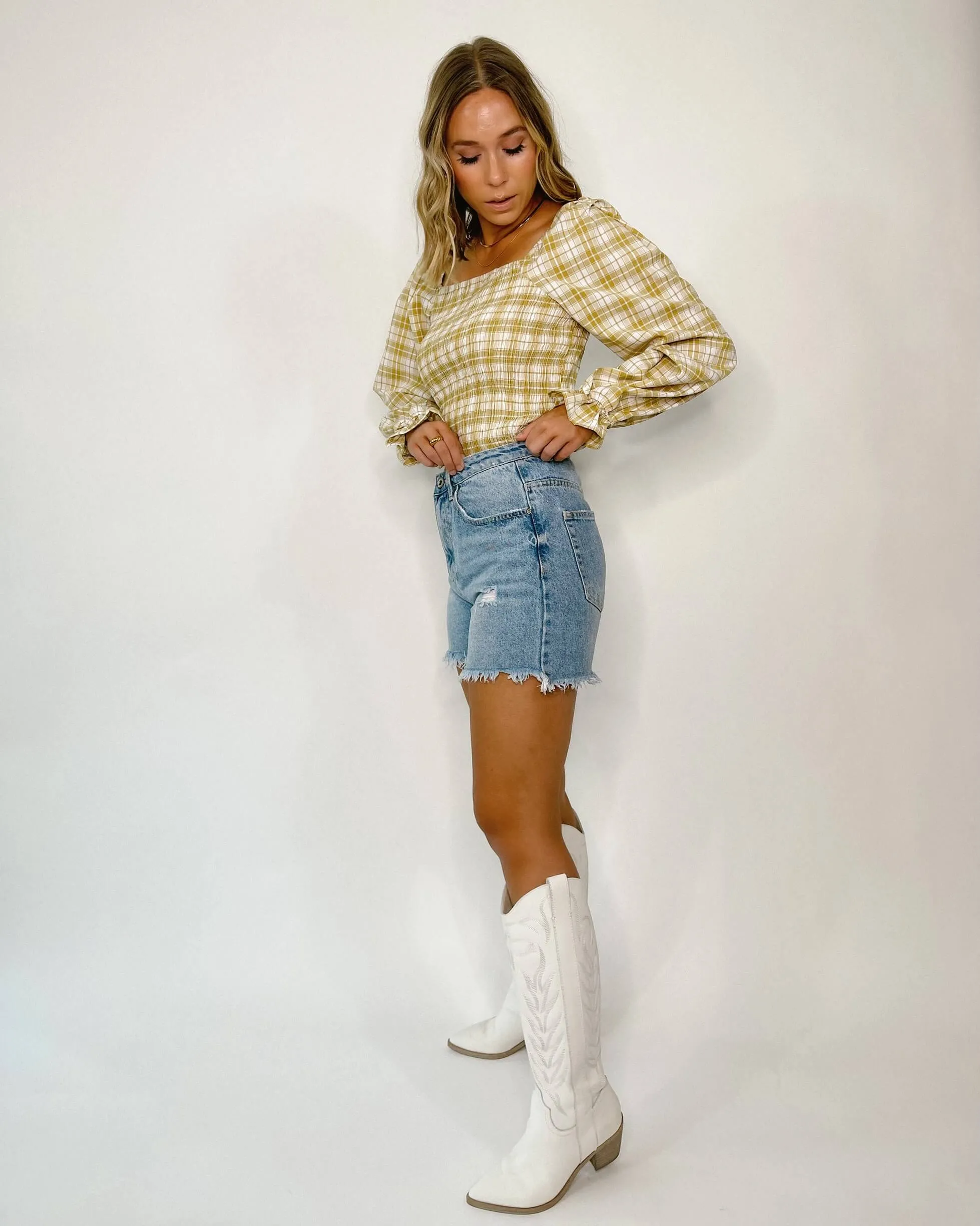 Distressed Denim Shorts