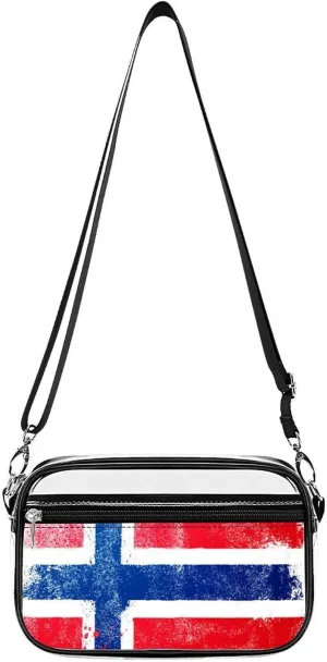 Distressed Flag Norway Clear Stadium Crossbody Bag Small Shoulder Purse Adjustable Strap Handbag for Women Men