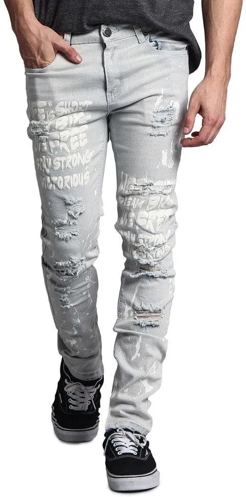 Distressed Ripped and Torn Streetwear Jeans