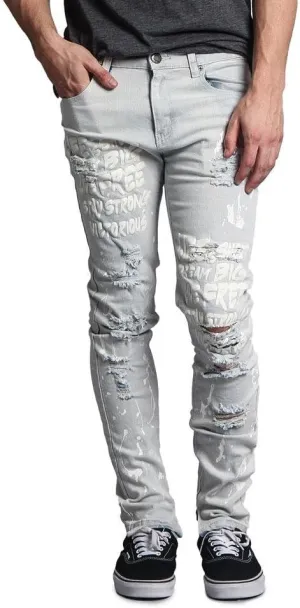 Distressed Ripped and Torn Streetwear Jeans