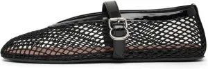 Divanne Ballet Flats for Women, Leopard Ballerina Shoes Crystal-Embellished Mary Jane Flats Mesh Flat Shoes