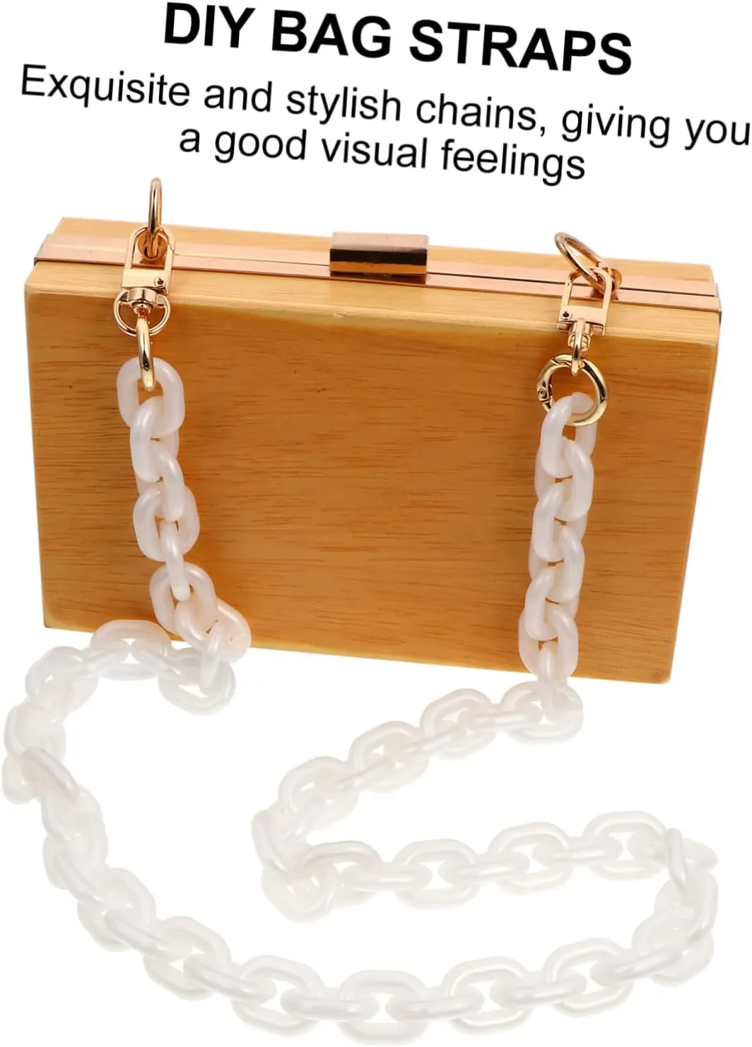 DIYEAH Luxurious Acrylic Bag Chain Handbag Chain Purse Metal Buckles Shoulder Bag Strap for
