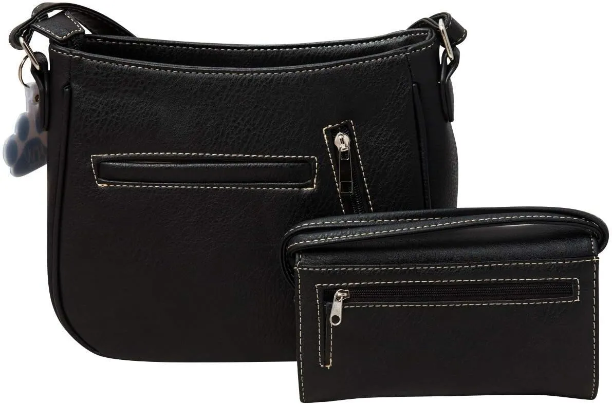 Dog Paw Print Handbag Small Crossbody Bag Shoulder Purse Women Wallet Set