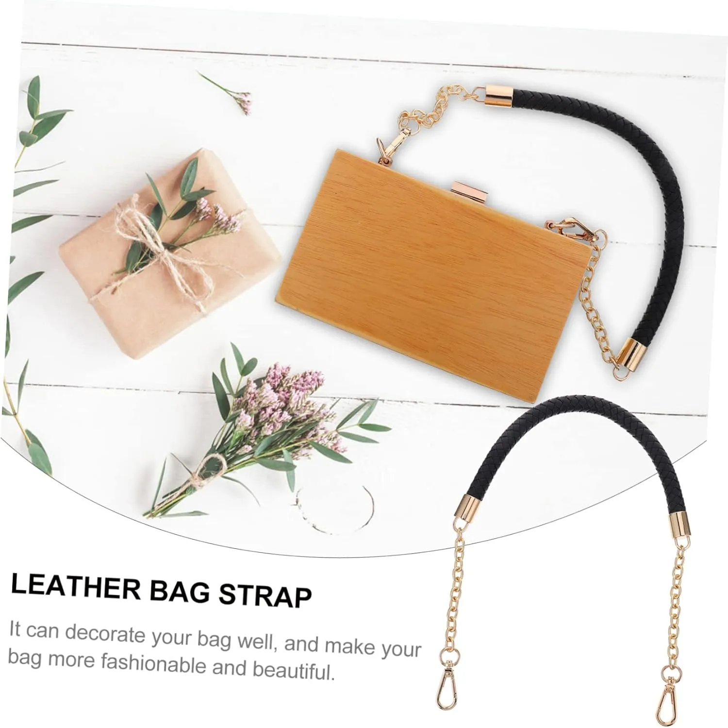 DOITOOL 3pcs Elegant Leather Bag Strap Replacement Strap Bag Decor DIY Shoulder Strap for Women