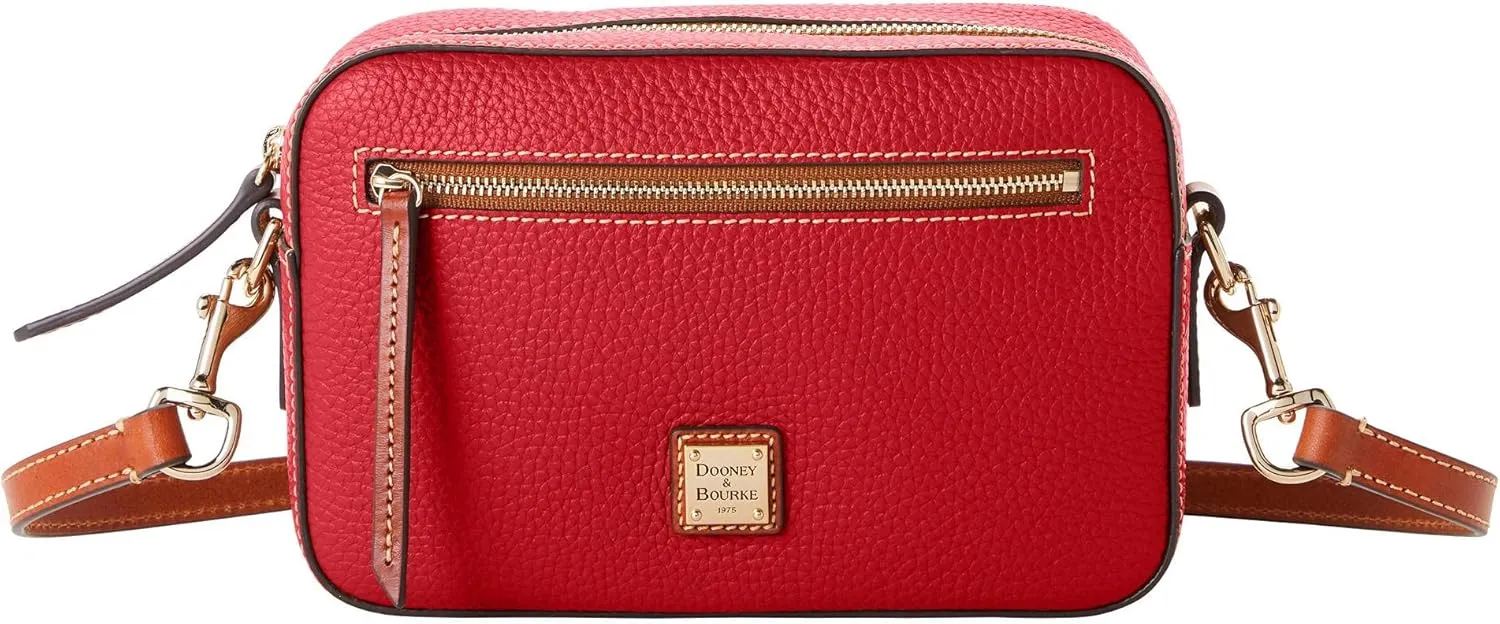 Dooney & Bourke Women's Camera Zip Crossbody in Pebble Grain Leather, Small Handbag with Adjustable Shoulder Strap