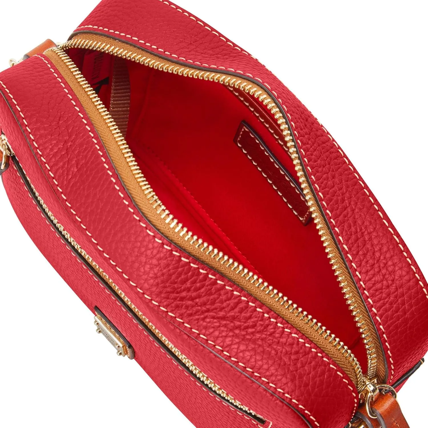 Dooney & Bourke Women's Camera Zip Crossbody in Pebble Grain Leather, Small Handbag with Adjustable Shoulder Strap