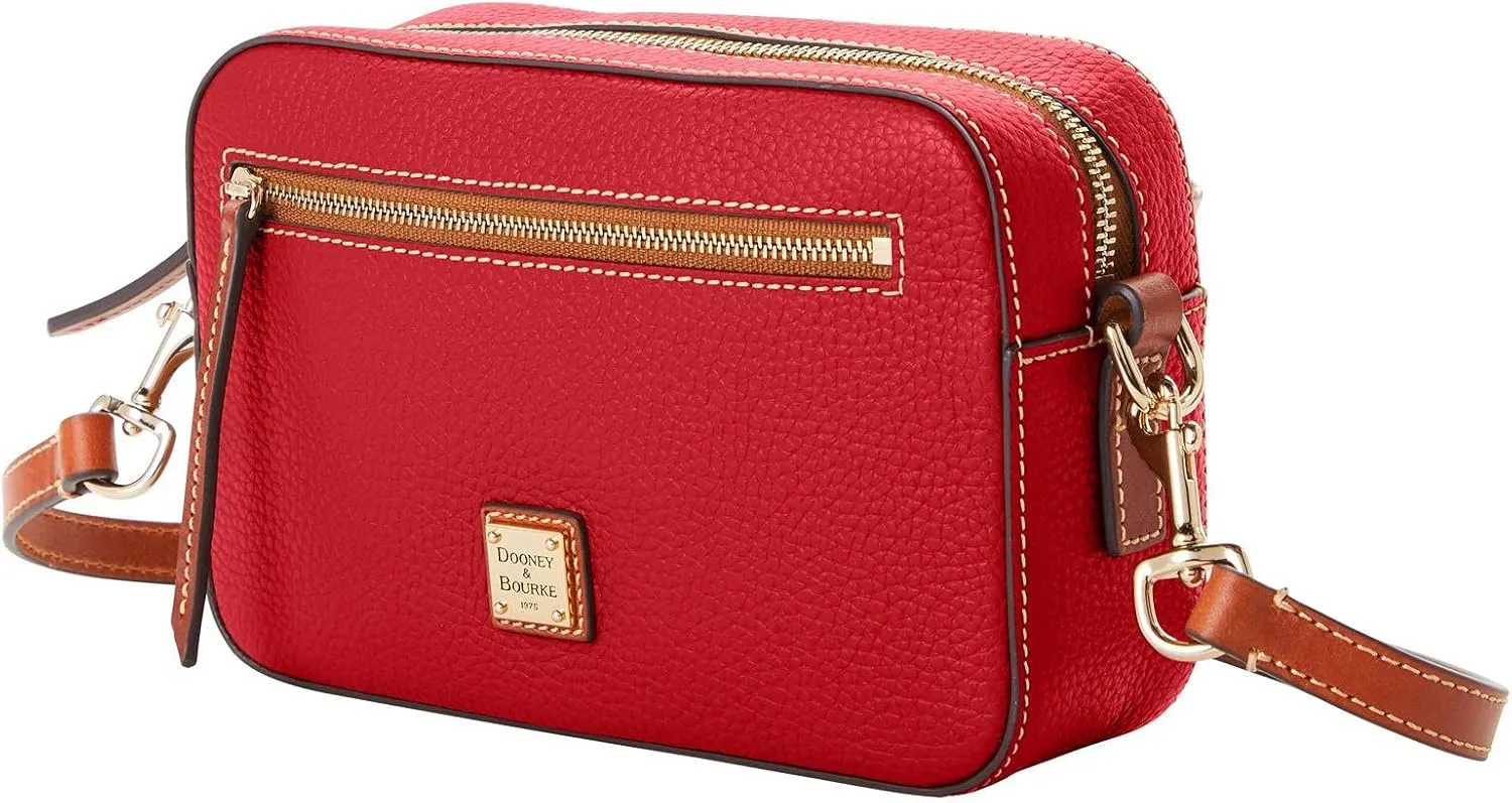 Dooney & Bourke Women's Camera Zip Crossbody in Pebble Grain Leather, Small Handbag with Adjustable Shoulder Strap