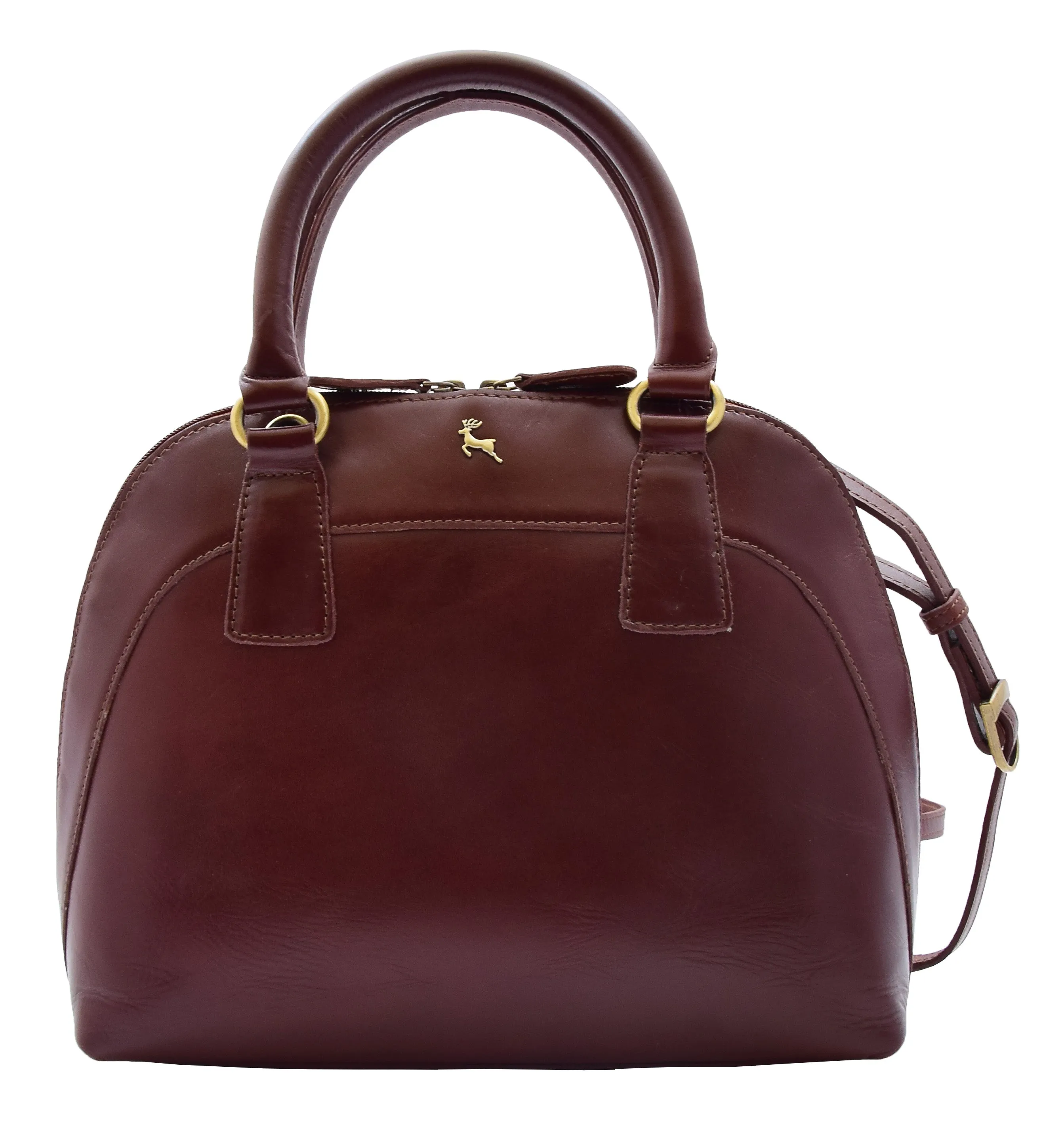 DR303 Women's Doctor Style Leather Handbag Hobo Bag Organiser Chestnut