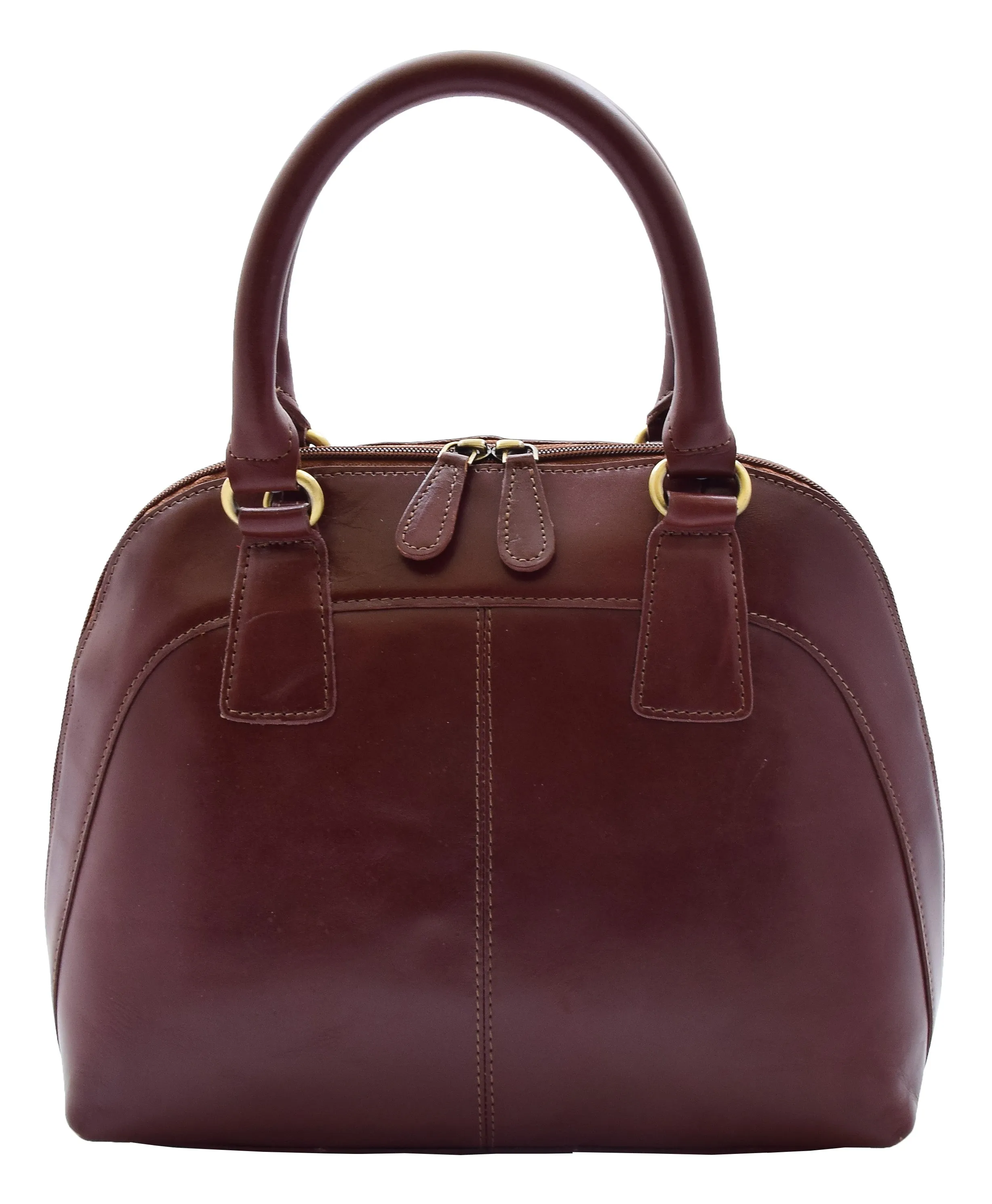 DR303 Women's Doctor Style Leather Handbag Hobo Bag Organiser Chestnut
