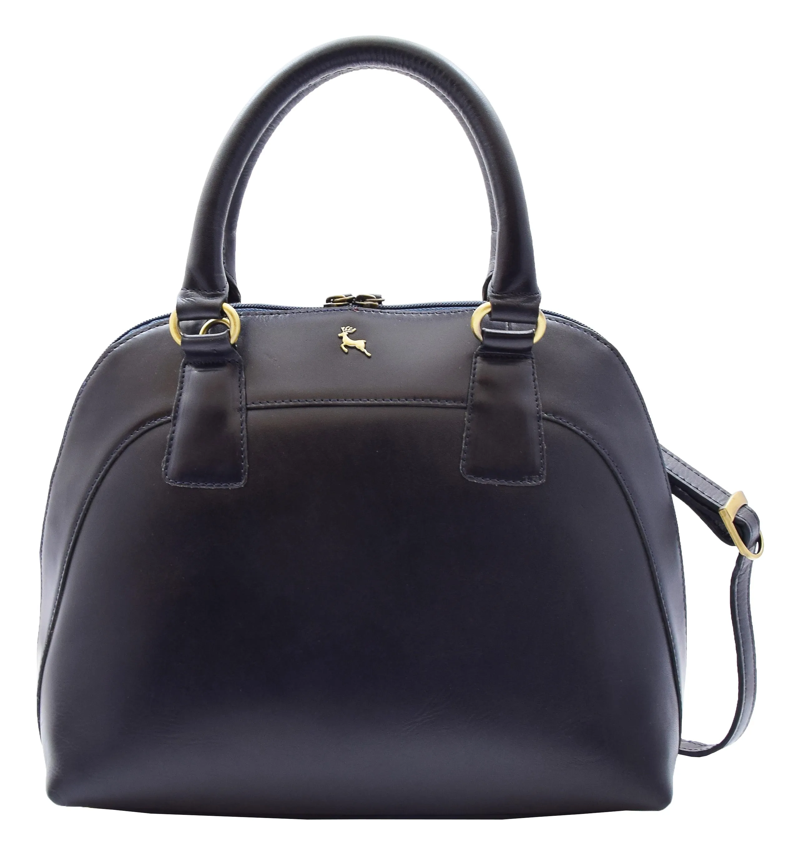 DR303 Women's Doctor Style Leather Handbag Hobo Bag Organiser Navy