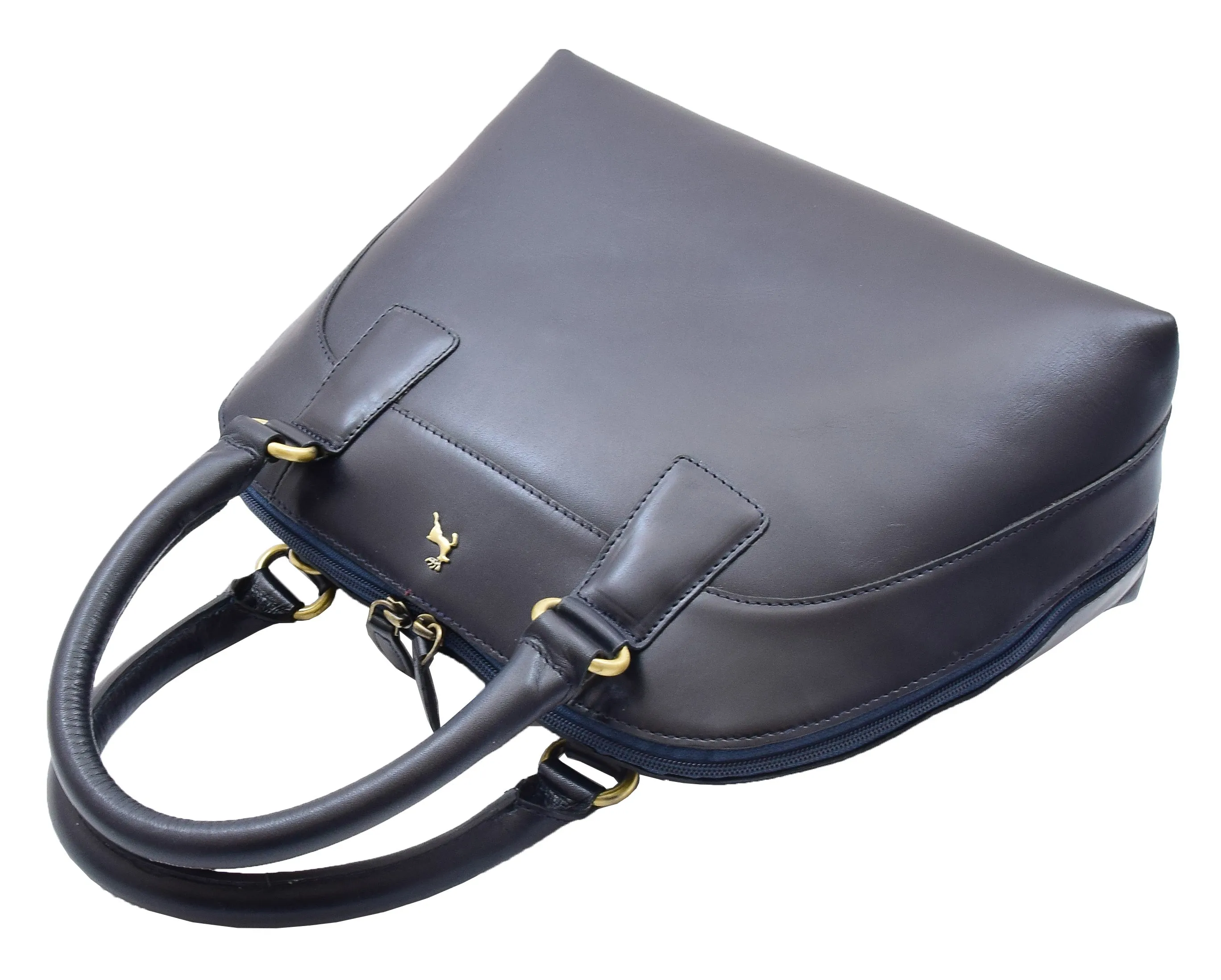 DR303 Women's Doctor Style Leather Handbag Hobo Bag Organiser Navy