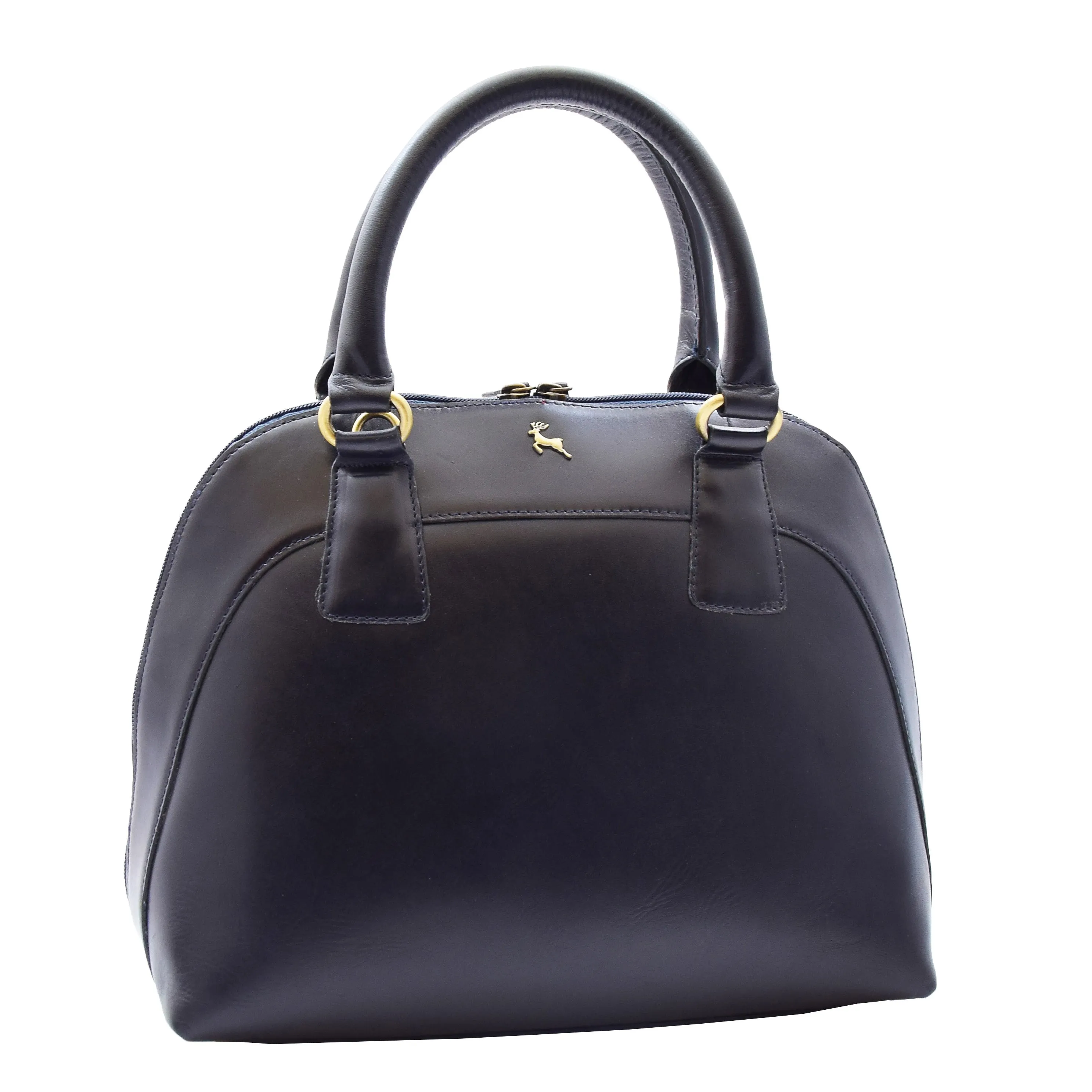 DR303 Women's Doctor Style Leather Handbag Hobo Bag Organiser Navy