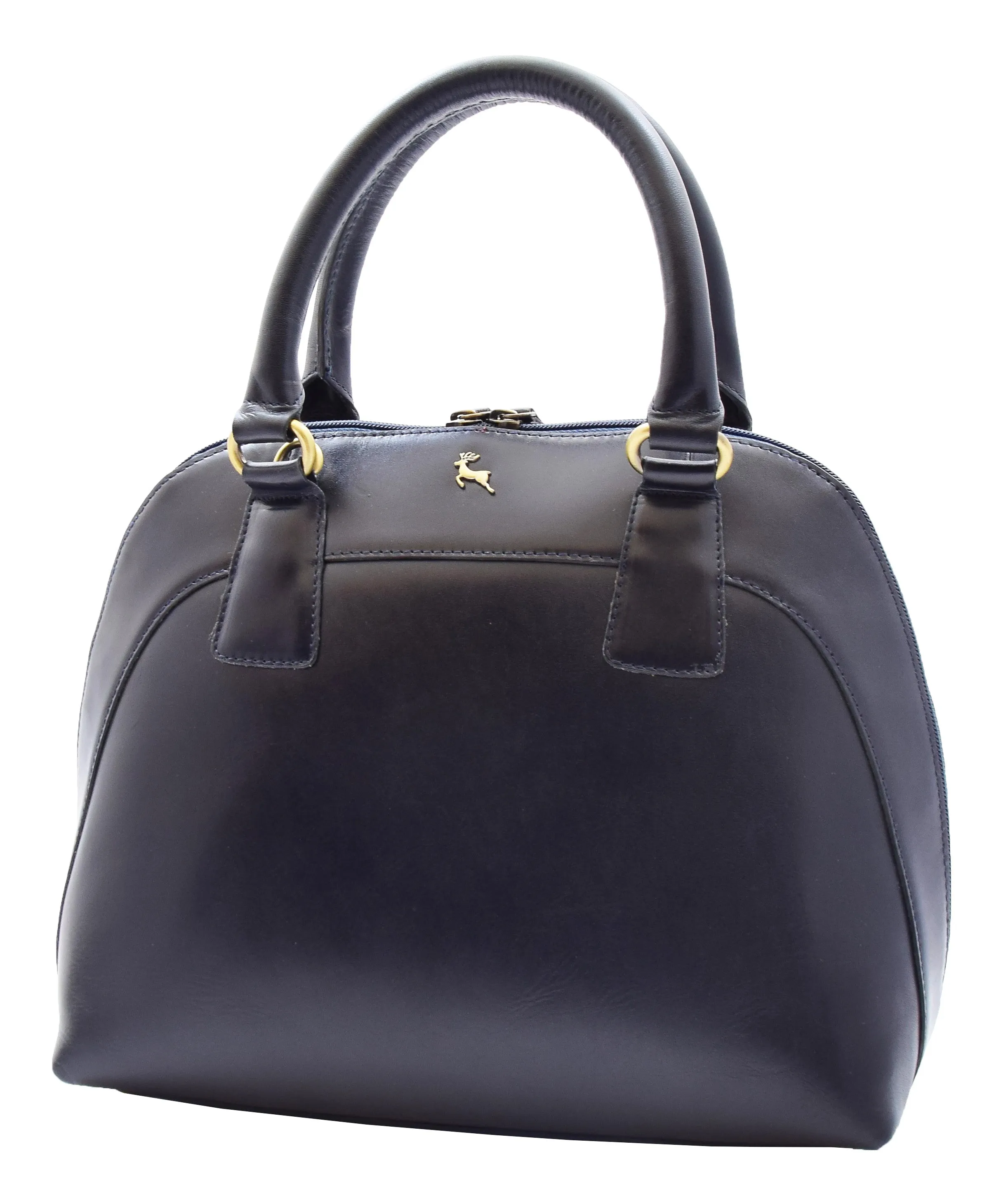 DR303 Women's Doctor Style Leather Handbag Hobo Bag Organiser Navy