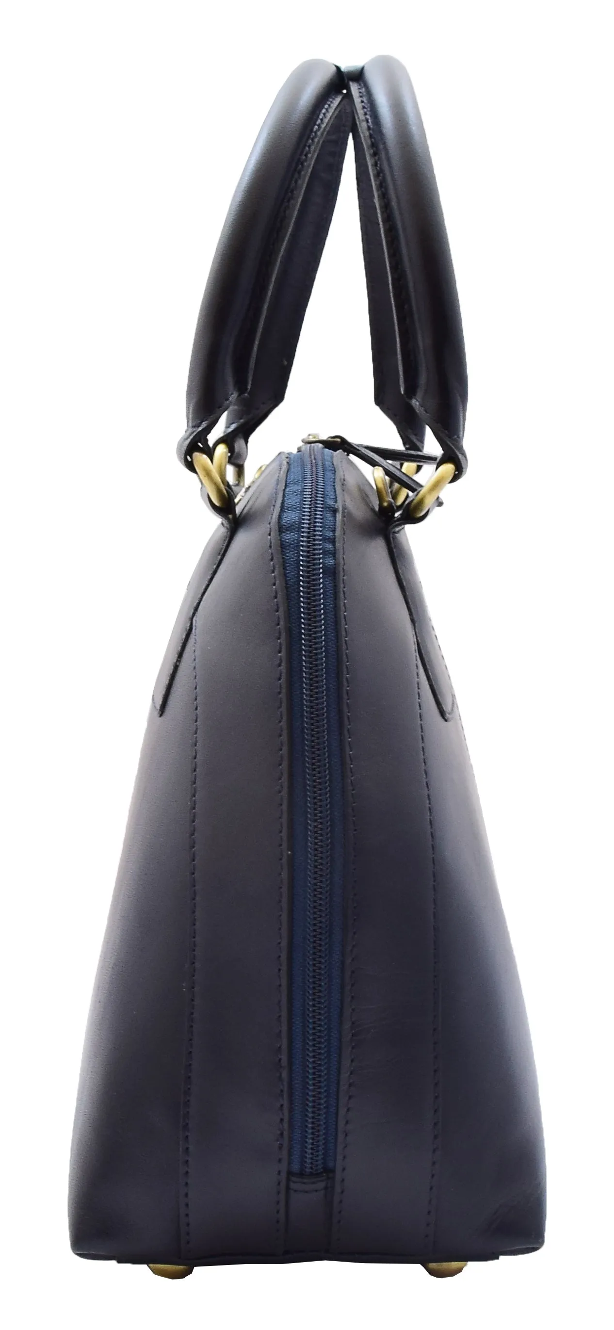 DR303 Women's Doctor Style Leather Handbag Hobo Bag Organiser Navy