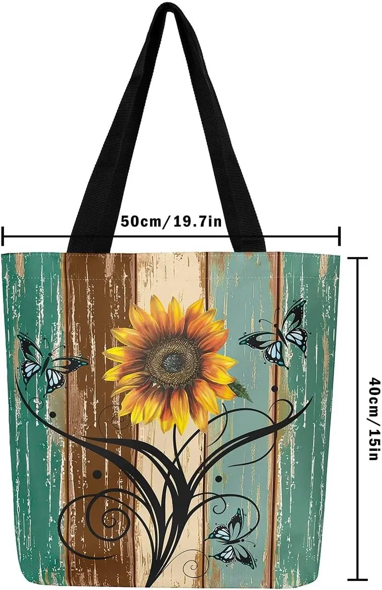 Dreamcatcher Canvas Tote Bag Boho Dream Catcher Feather Shoulder Handbag,Tribal Exotic Bohemian Reusable Bag