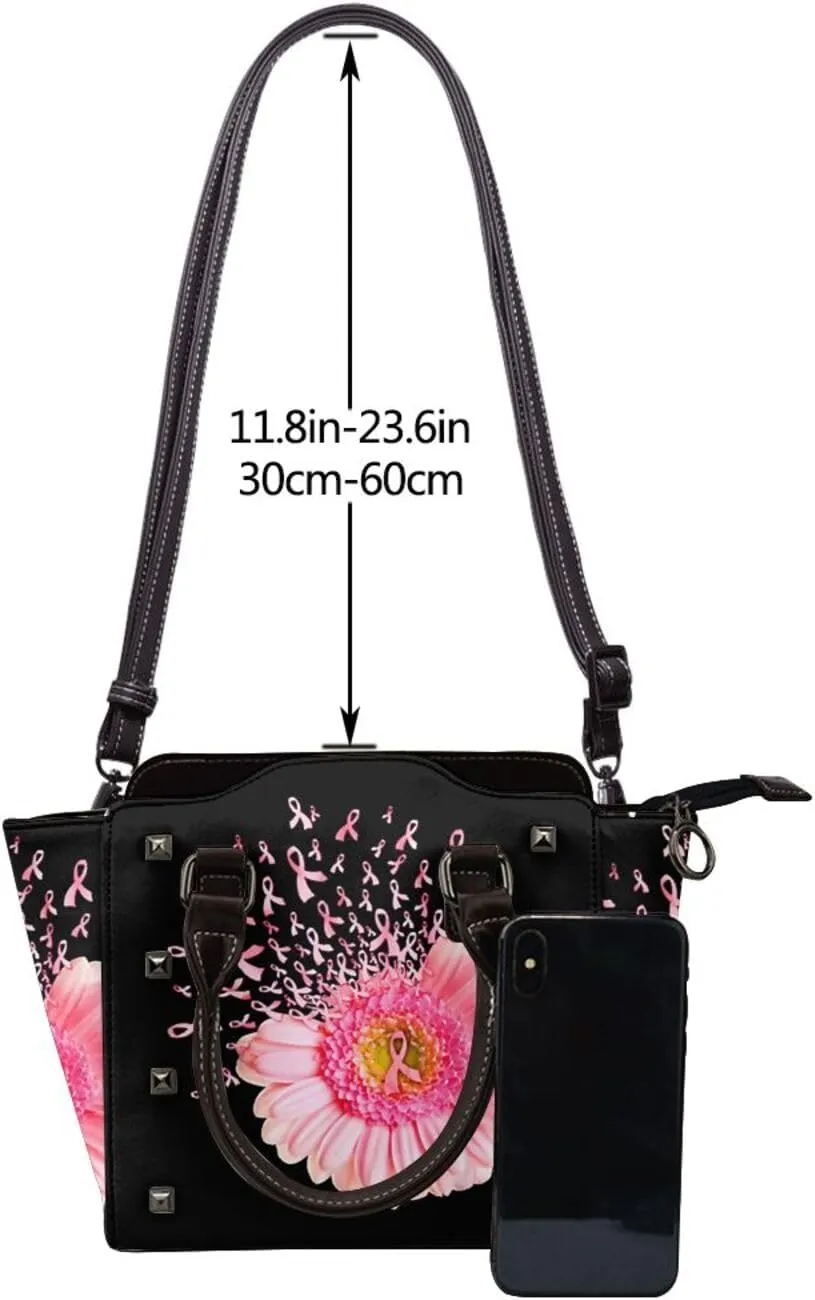 DWomen's Pu Leather Handbag Rivet Shoulder Bag Fashion Studded Top Handle Satchel Crossbody Tote Bag Punk Bag Purse