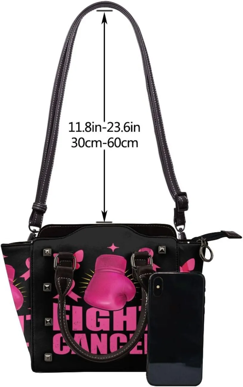 DWomen's Pu Leather Handbag Rivet Shoulder Bag Fashion Studded Top Handle Satchel Crossbody Tote Bag Punk Bag Purse