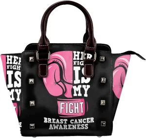 DWomen's Pu Leather Handbag Rivet Shoulder Bag Fashion Studded Top Handle Satchel Crossbody Tote Bag Punk Bag Purse