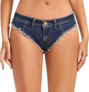 Dxyufazhe Sexy Women's Low Rise Stretch Mini Denim Shorts Hot Pants Beach Party Clubwear