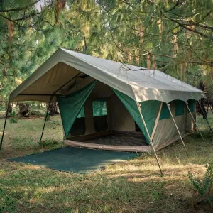 Echo 2200 Luxury Waterproof Ripstop Canvas All-Season 3 Room Glamping Resort Style Tent