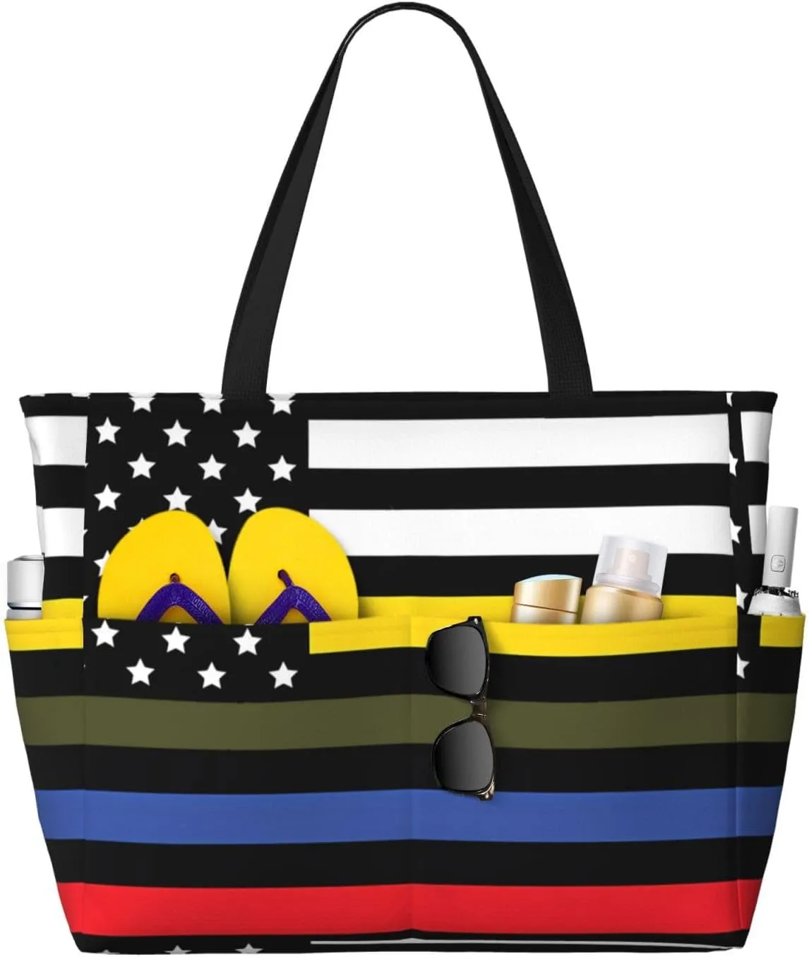 Ecuador Indigenous Flag Women Large Beach Bag Travel Weekender Foldable Tote Bag for Pool Beach Vacation Gym