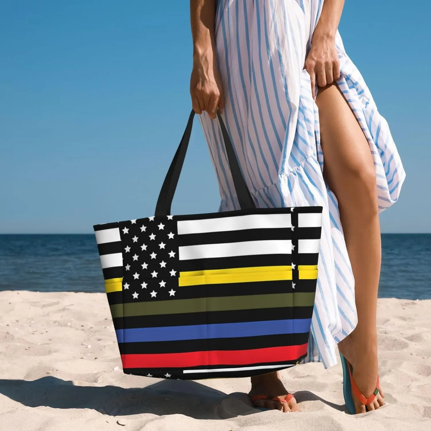 Ecuador Indigenous Flag Women Large Beach Bag Travel Weekender Foldable Tote Bag for Pool Beach Vacation Gym