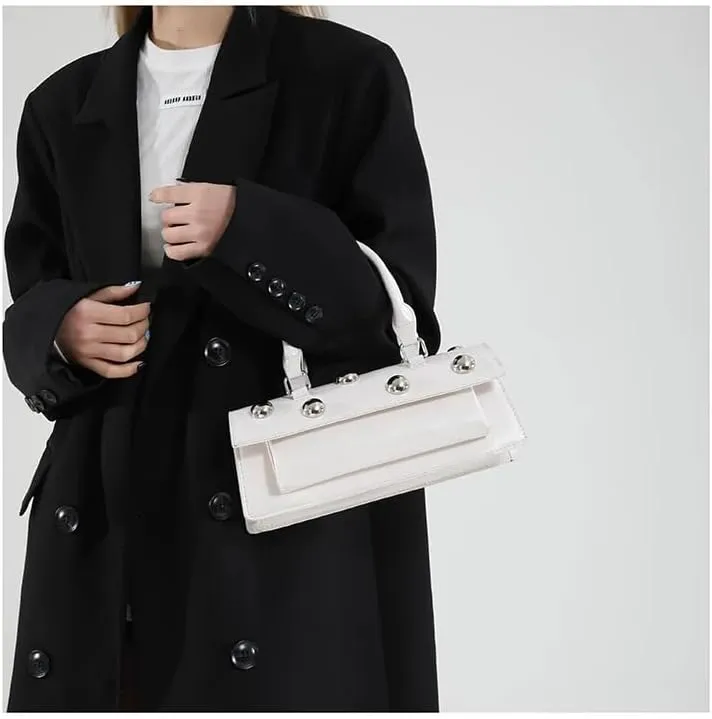 Edgy Sweetheart Shoulder Bag Sling bag Glossy Leather Quality Crossbody Bag with Detachable Studded Design Stylish Women Bag