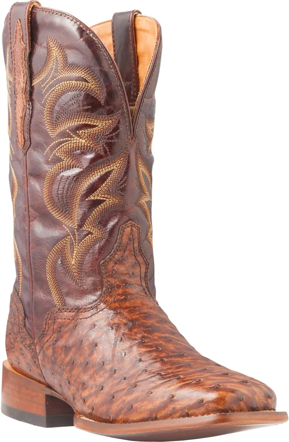 El Dorado Men's Handmade Full Quill Ostrich Stockman Boot Broad Square Toe - Ed2213