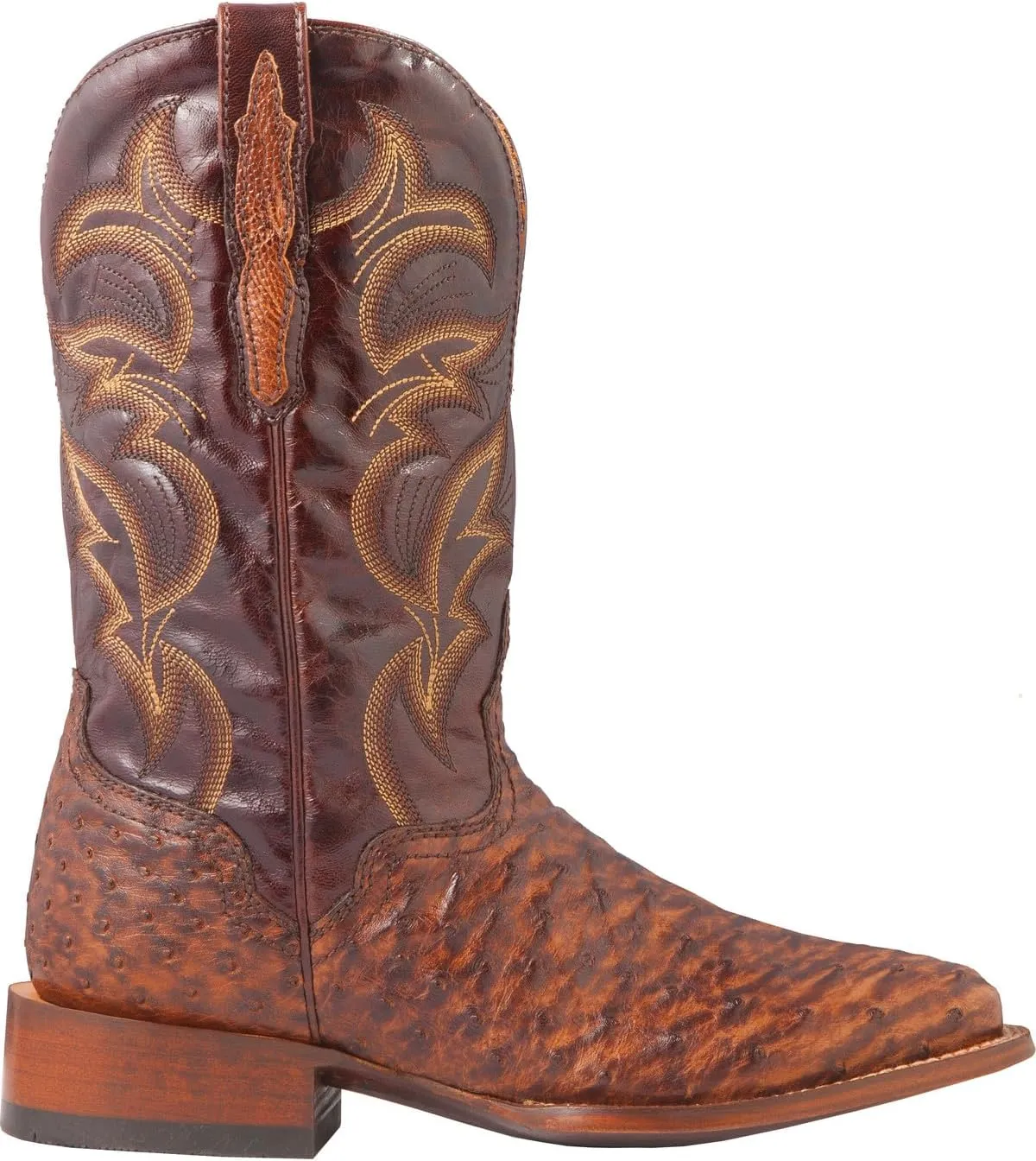 El Dorado Men's Handmade Full Quill Ostrich Stockman Boot Broad Square Toe - Ed2213