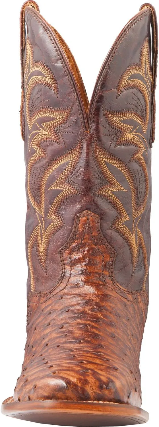 El Dorado Men's Handmade Full Quill Ostrich Stockman Boot Broad Square Toe - Ed2213