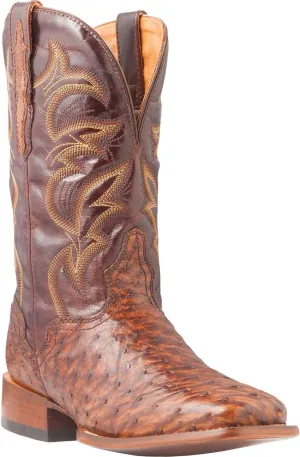 El Dorado Men's Handmade Full Quill Ostrich Stockman Boot Broad Square Toe - Ed2213