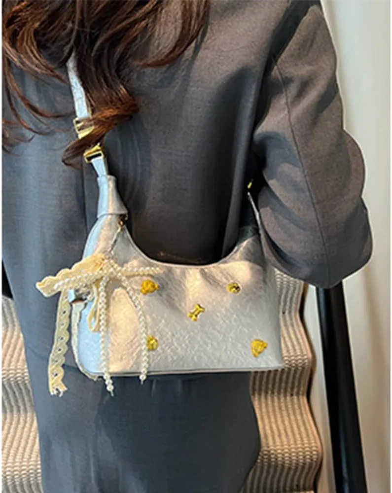 Elegant French Styles Handbag For Women Shoulder Korean Style Fashionable Shoulder Messenger PU Leather Armpit Purse
