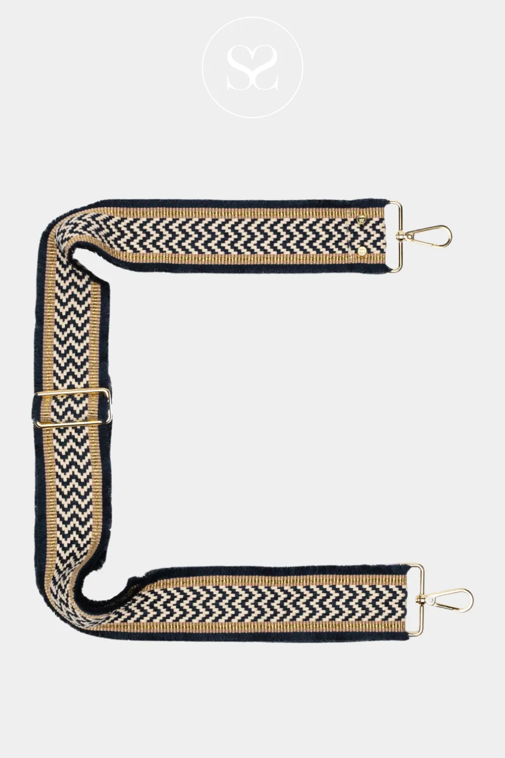 ELIE BEAUMONT - CROSSBODY STRAP - NAVY VELVET TRIM