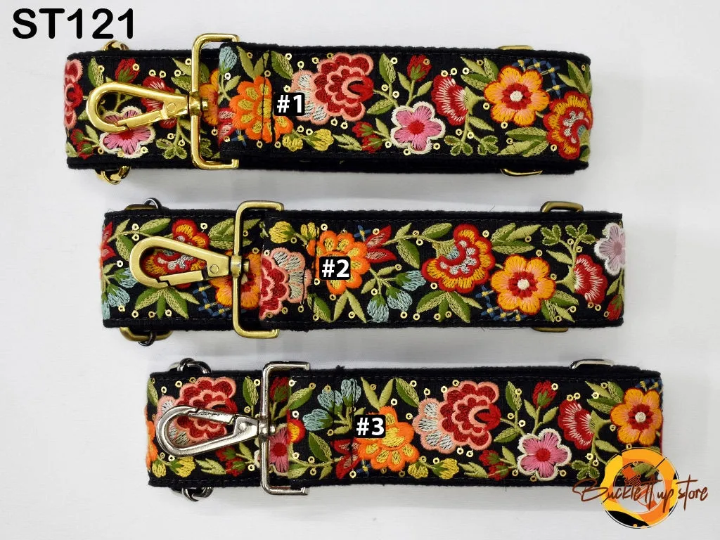 Embroidered Canvas Bag Strap Purse Strap Messenger Crossbody Strap for Purses Handbag Embroidery Replacement Strap Boho Guitar Strap Gift
