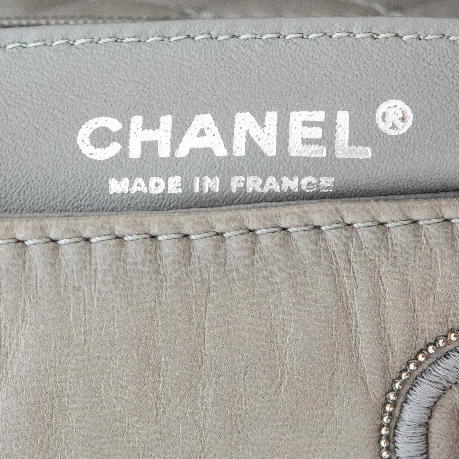 Embroidered Follies Mega sale Flap Grey Hurry, limited slots Bag Chanel Small Camellia